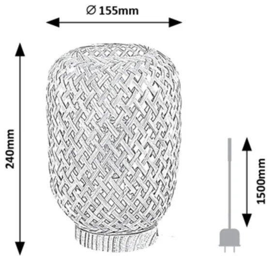 Lampă de masă ALINAFE 1xE14/25W/230V ratan Rabalux 74016