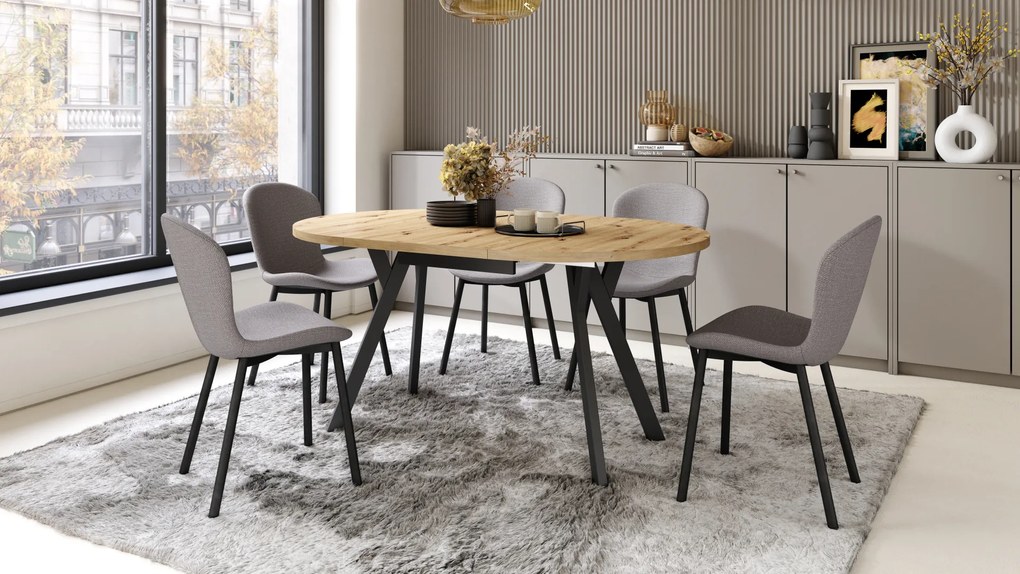 MAZZONI EXPORT FIORA Gri deschis Taupe (material Basel 34) - SCAUN MODERN TAPIȚAT PENTRU SALON/SUFRAGERIE LOFT