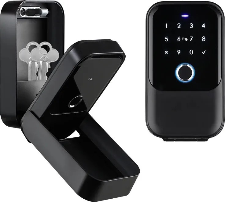 Pachet Seif Chei AMASAFE 5 Smart, Negru + Adaptor Wifi, pentru inchirieri in regim hotelier AirBNB, Booking, TravelMinit