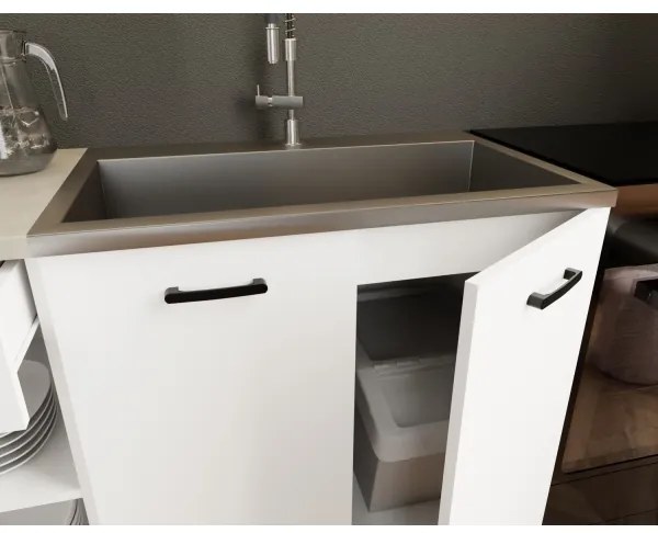 Mobilă de bucătărie ARLEN, 180 cm, albă