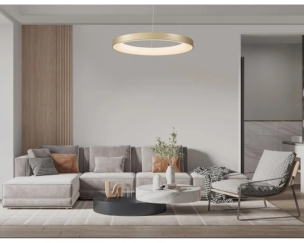 Lustra LED inteligenta design circular NISEKO II Gold 65cm