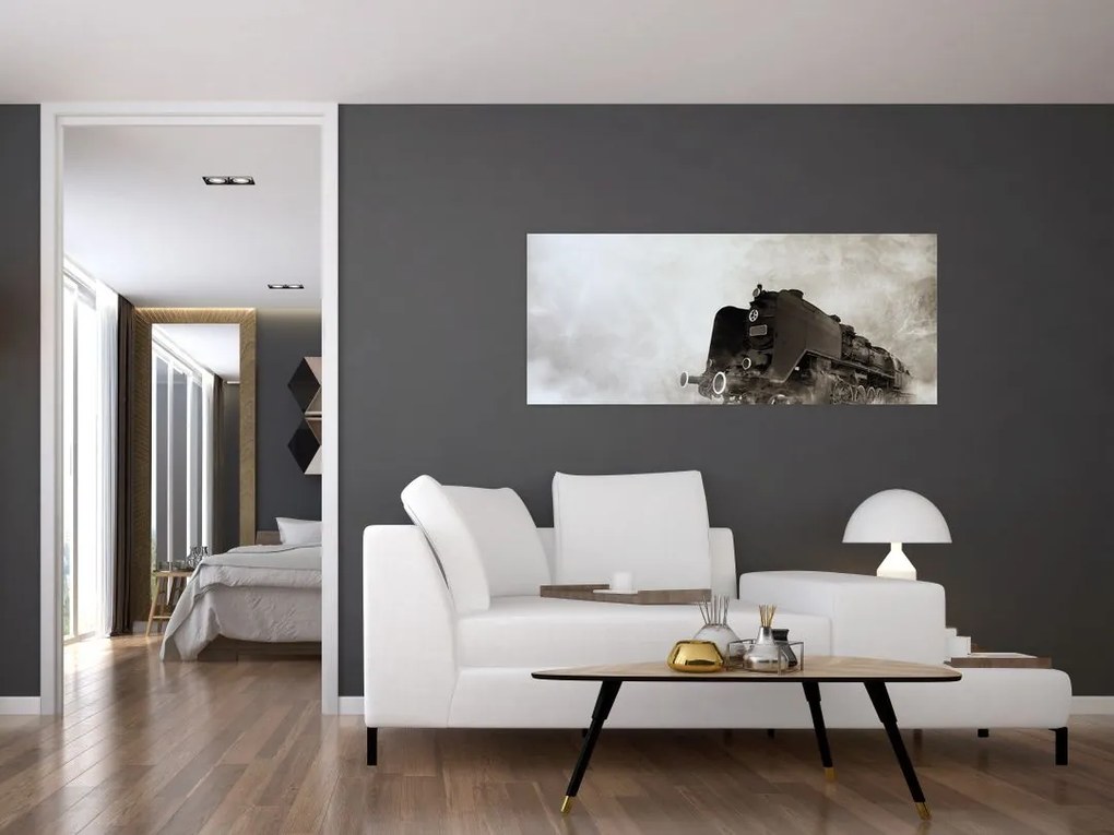 Tablou - Tren în ceață (120x50 cm)