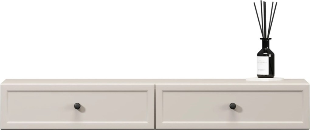 Consolă / măsuță toaletă suspendată Lorini 100 cm cu sertare - cașmir / mânere negre