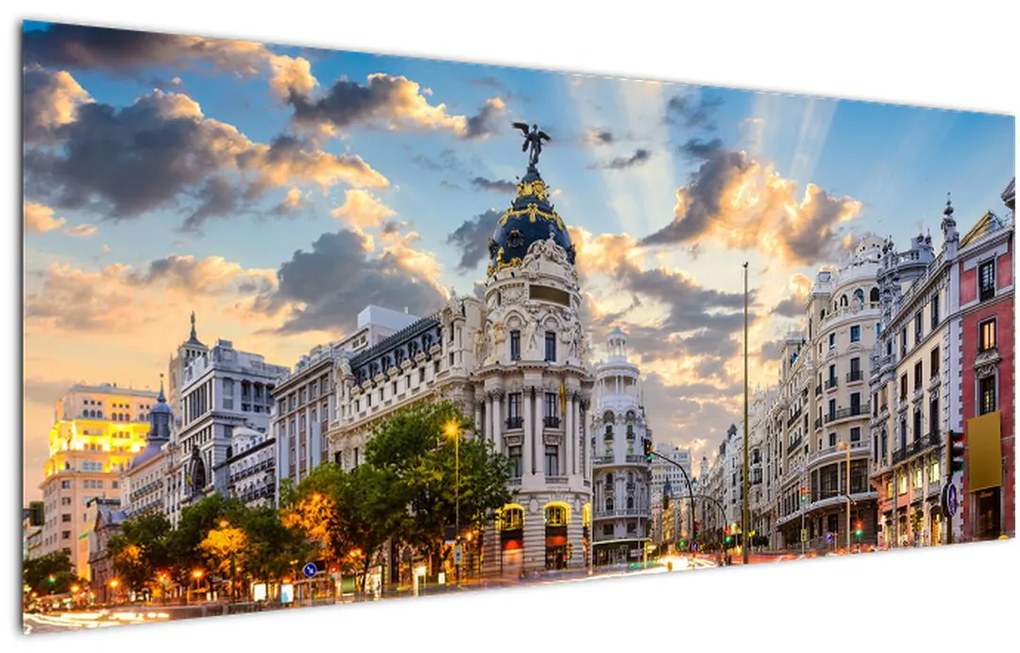 Tablou - Calle Gran Vía, Madrid, Spania (120x50 cm)