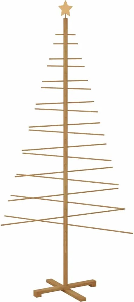 vidaXL Brad de Crăciun din lemn cu suport Maro 210 cm Bambus