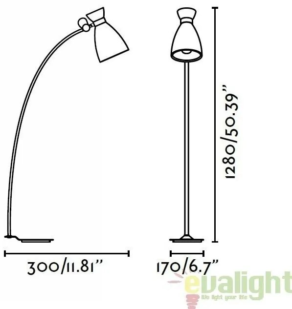 Lampadar / lampa de podea vintage verde H-125 cm, Retro 20020