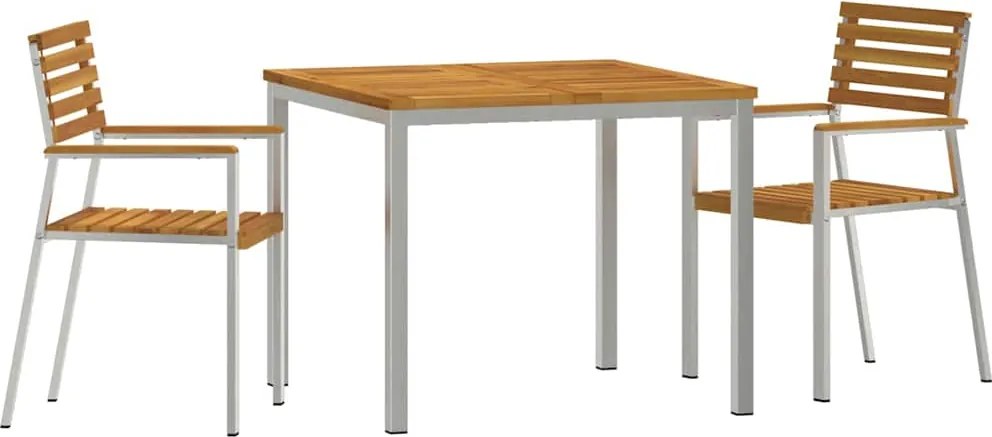 vidaXL Set de masă pentru grădină 3 pcs Maro Lemn Solid de Acacia