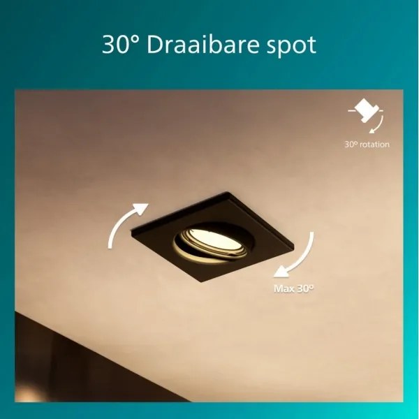 Philips - Set de 3 spoturi încastrate PERIDOT 1xGU10/7W/230V negru