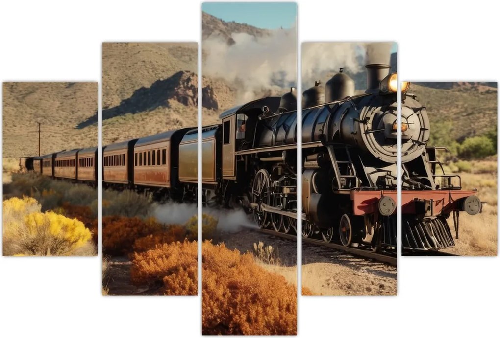 Tablou - Locomotivă cu aburi (150x105 cm)