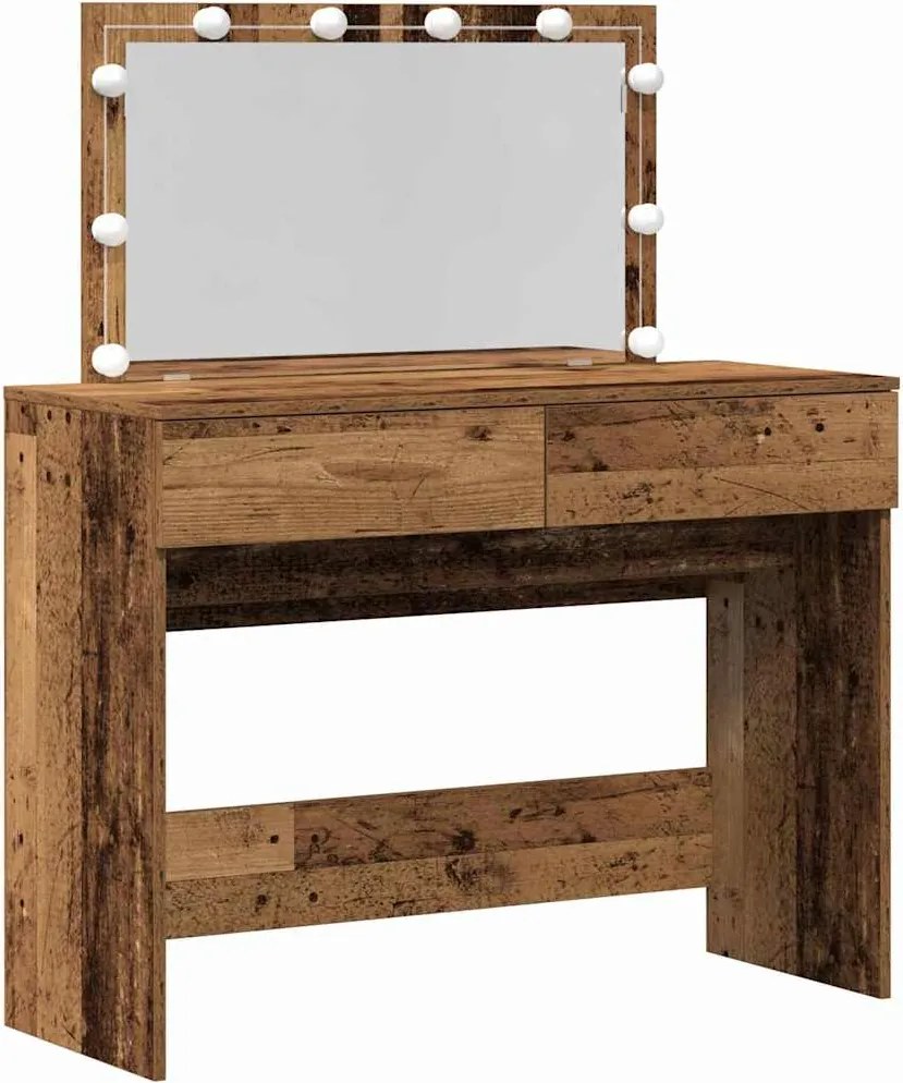 vidaXL Masă de Machiaj Lemn vechi 100 x 40 x 120 cm Lemn compozit