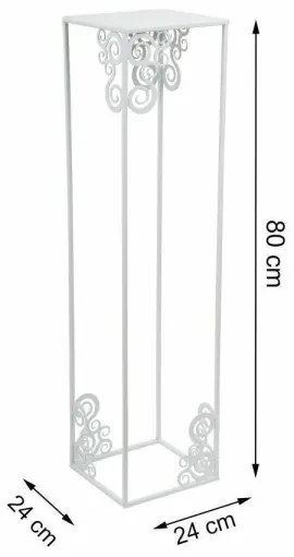 Suport pentru flori 80x24 cm, alb