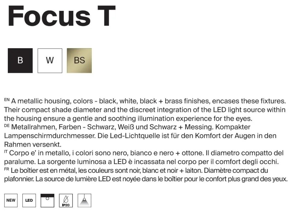 Spot LED aplicat directionabil stil minimalist Focus T alama