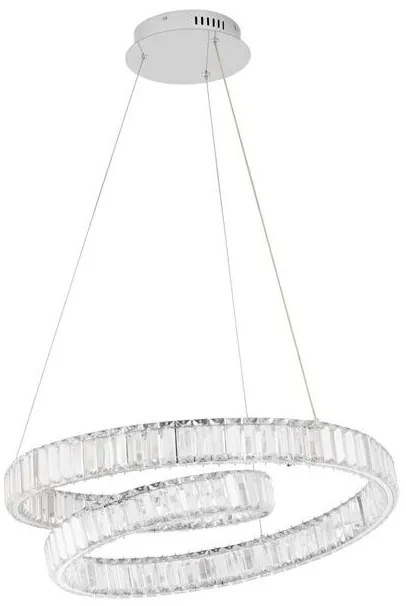 Pendul LED dimabil, cristal design elegant CONCETO crom 60cm