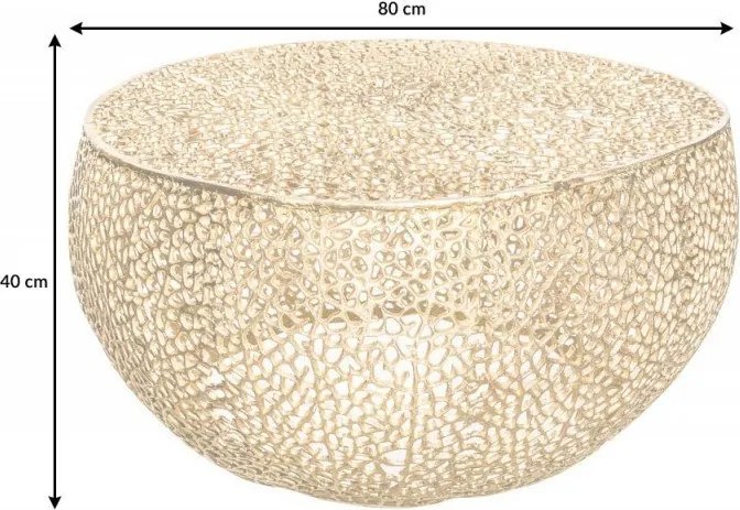 Masuta cu aspect deosebit Leaf 80cm, auriu