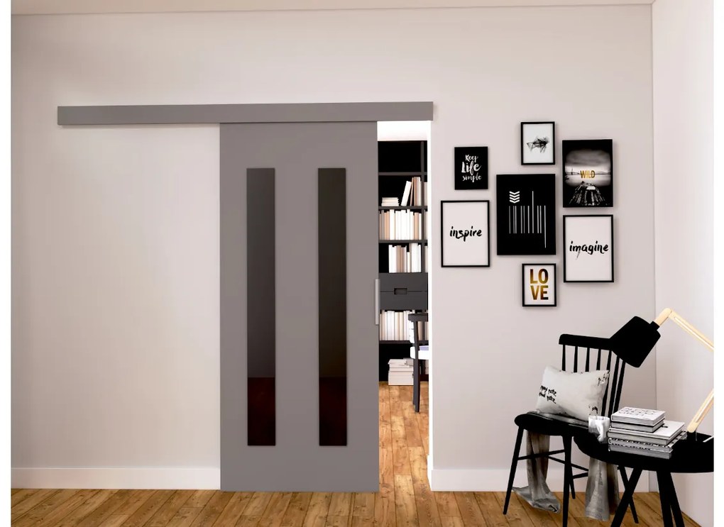 Expedo Ușă glisantă LIVELLO III + amortizor, 106x205, sonoma