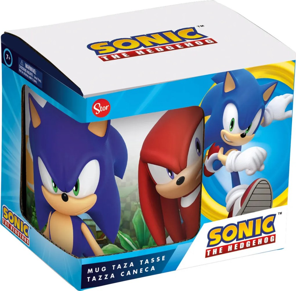 Sonic Ariciul Power Trio cană din porțelan 325 ml (11 oz) în cutie de cadou