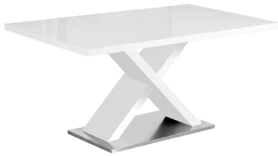 Masă dining, alb HG extra lucios, 160x90 cm, FARNEL