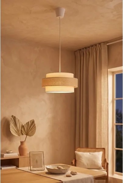 BRILAGI - Lampă suspendată cu cablu SPACE, 1x E27/60W/230V, Ø 40 cm, bej/crem