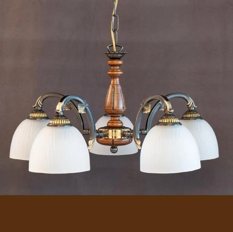 Lustra rustica suspendata cu 5 brate design italian 9941