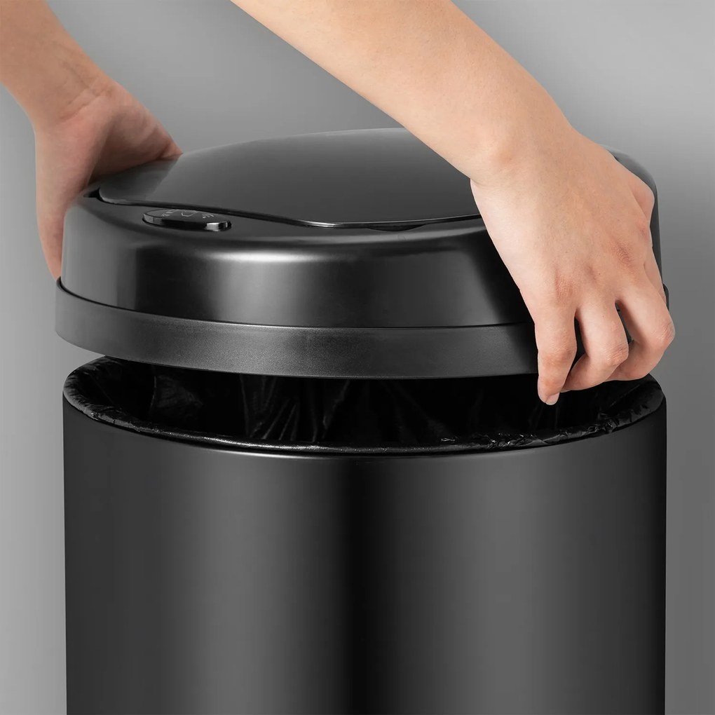 Coș de gunoi rotund cu senzor - 40 L - negru