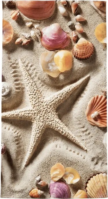 Prosop de plaja cu uscare rapida OCEAN SAND colorat 70 x 140 cm, 100% microfibra