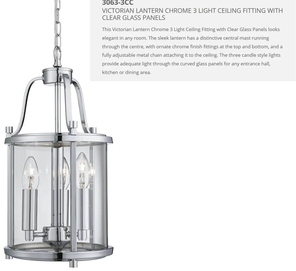 Lustra stil traditional Victorian 3L crom 3063-3CC SRT