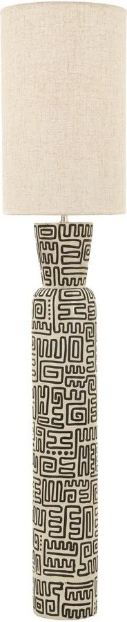 Lampadar negru/crem cu abajur textil (înălțime 145 cm) Nairobi – Mauro Ferretti