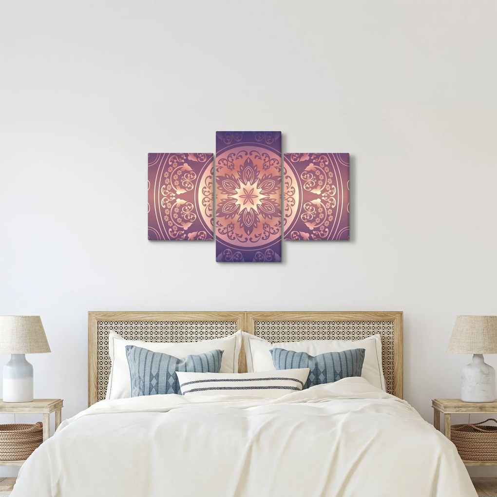 Tablou - Mandala pe gradient violet (90x60 cm)