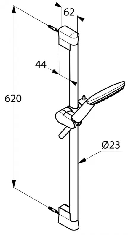 Set dus Kludi, Freshline, 1S, bara 60 cm, crom