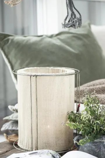 IB Laursen Lampa de lumanare cu laturi din material textil, marime S