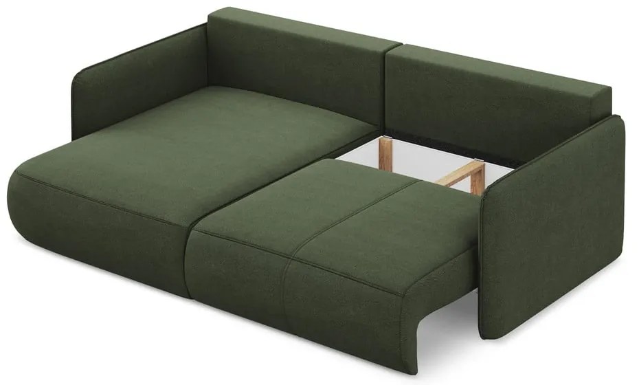 Colțar verde extensibil/cu spațiu de depozitare (cu colț pe partea stângă) Nanea – Makamii