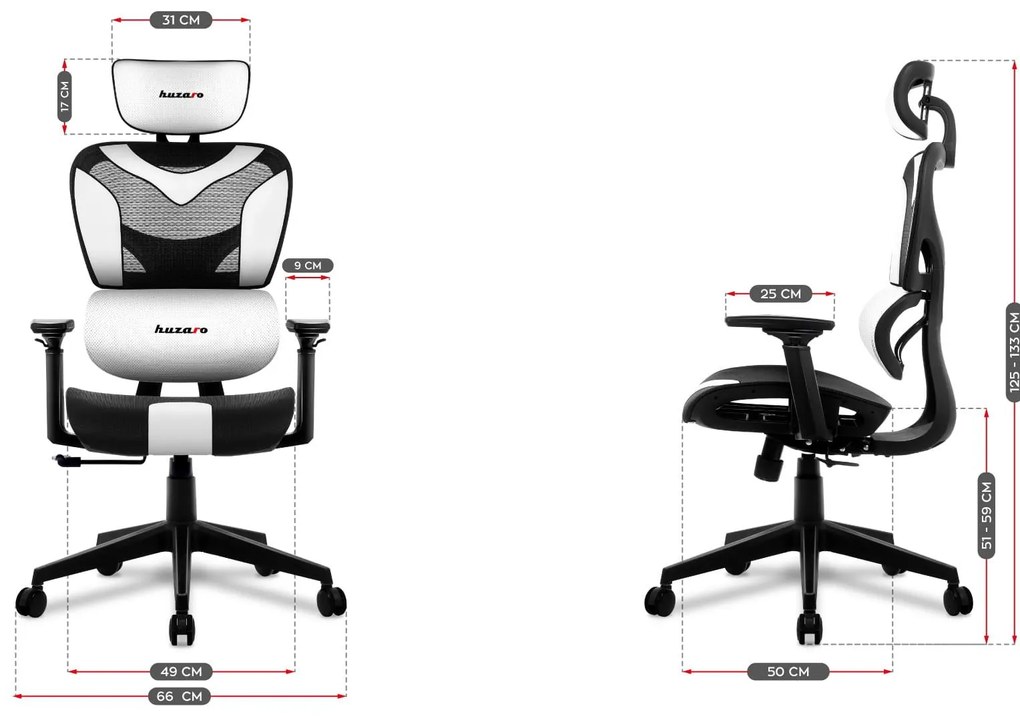 Fotoliu gaming Cruiser 8 (negru + alb). 1087458