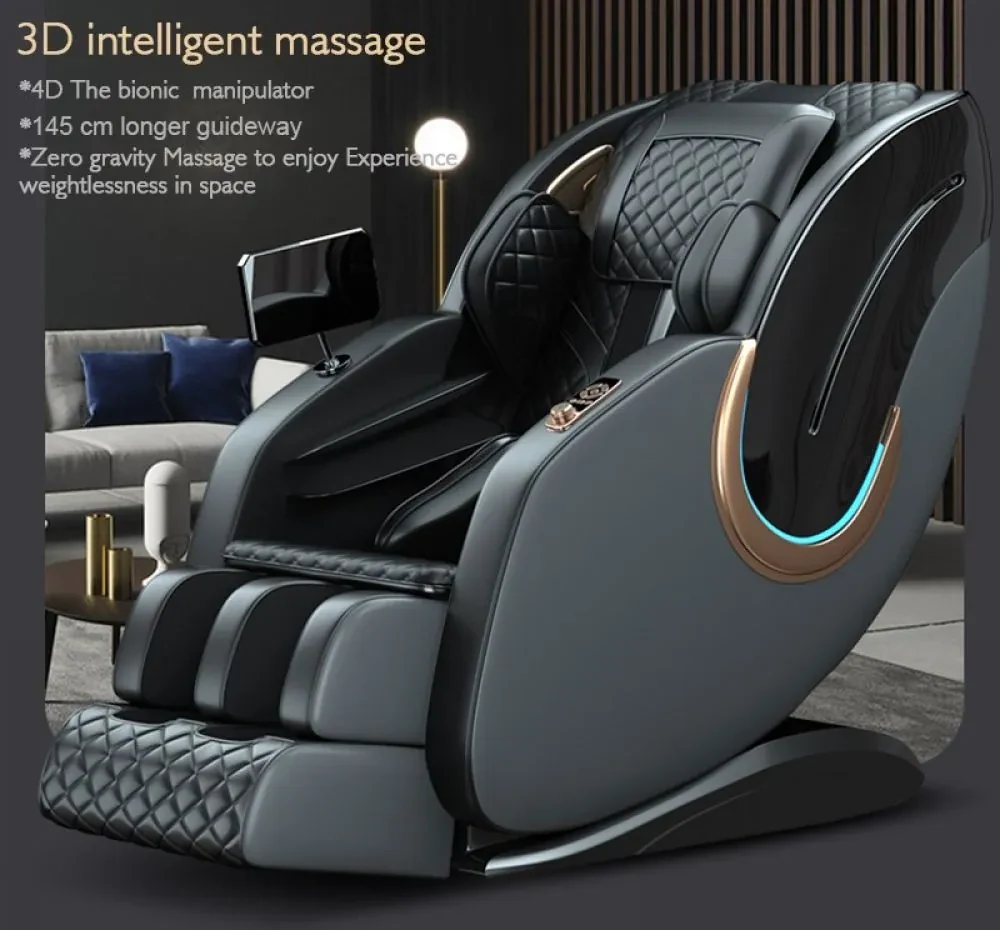 Fotoliu de Masaj, cu Incalzire, Pista SL, Bluetooth, Display LCD, Butoane de control pentru cotieră, Zero Gravity, Moduri Automate, Track Inteligent, Reglarea intensității masajului, 2 difuzoare, Piele PU Premium, Negru