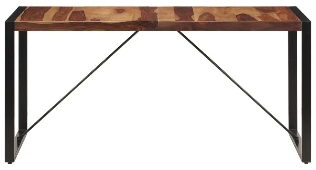 Masa de bucatarie, 160x80x75 cm, lemn masiv de sheesham 1, Negru, 160 cm, Lemn masiv de sheesham
