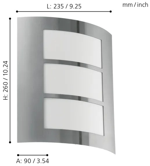 EGLO 88139 - Corp de iluminat perete exterior CITY 1xE27/15W