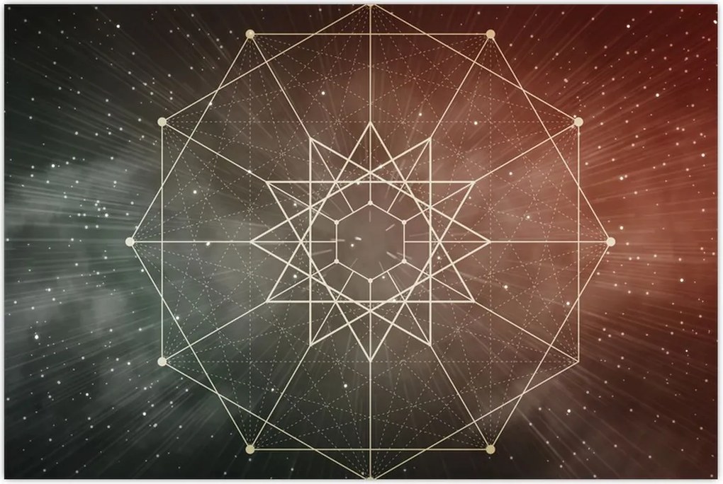 Tablou - Dodecagrama cosmică (90x60 cm)