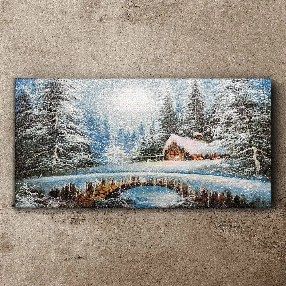 Tablou canvas Iarna Zăpadă Pădure Natura