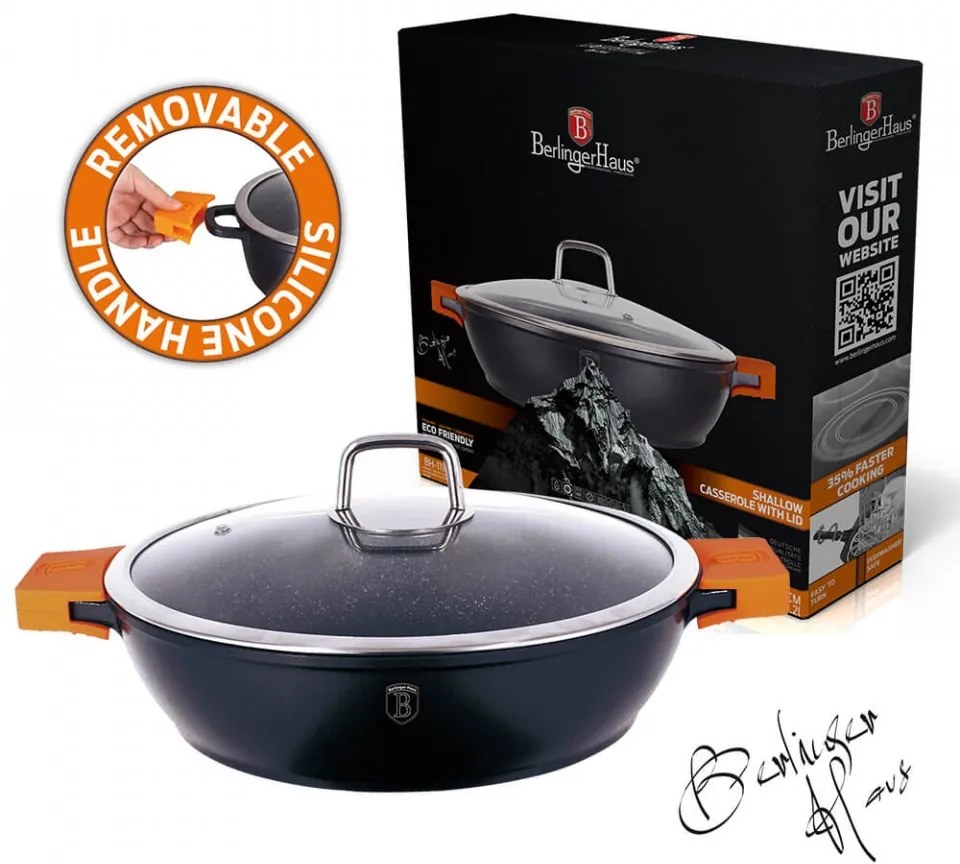 Cratita cu capac 32 cm Granit Diamond Line Berlinger Haus BH 1110N
