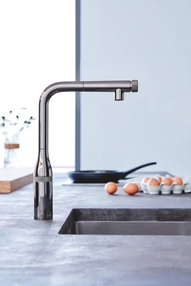 Grohe Essence Baterie chiuveta bucatarie cu dus extractibil si buton SmartControl, antracit (hard graphite)