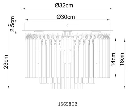 Globo 15698DB - Plafonieră GORLEY 5xE14/40W/230V Ø 32 cm