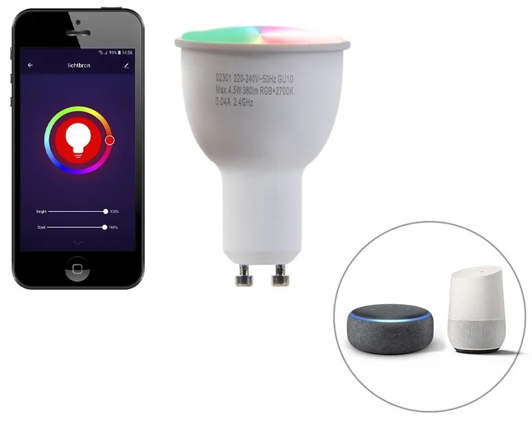 Spot inteligent încastrat cupru reglabil, inclusiv Wi-Fi GU10 - Cisco