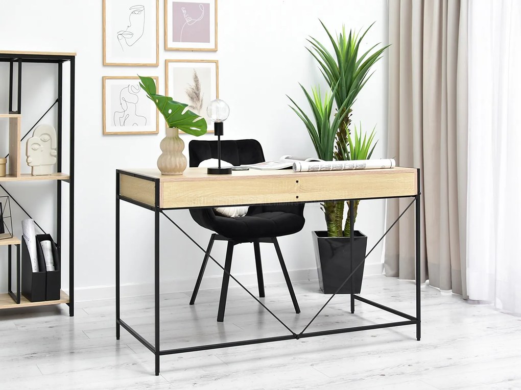 Masă PC Unica (sonoma + negru). 1109858