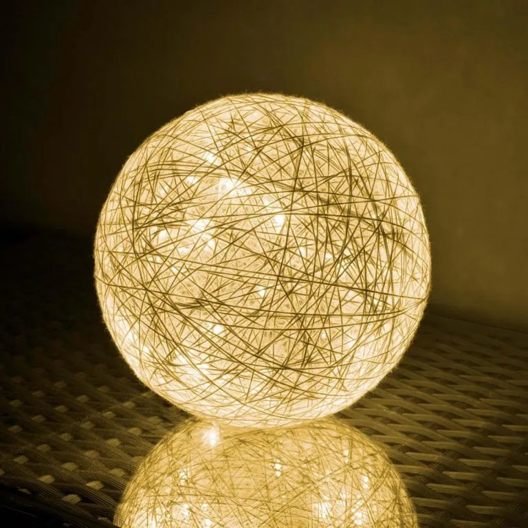 Set de 2 globuri decorate 40 LED, alb cald