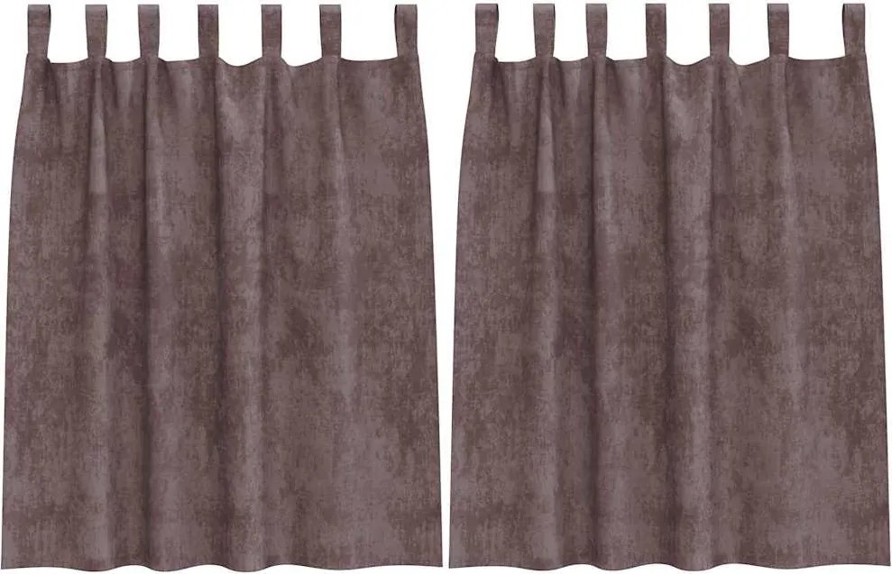 vidaXL Cortine din catifea cu perdele 2 pcs Maro 140 x 140 cm Catifea