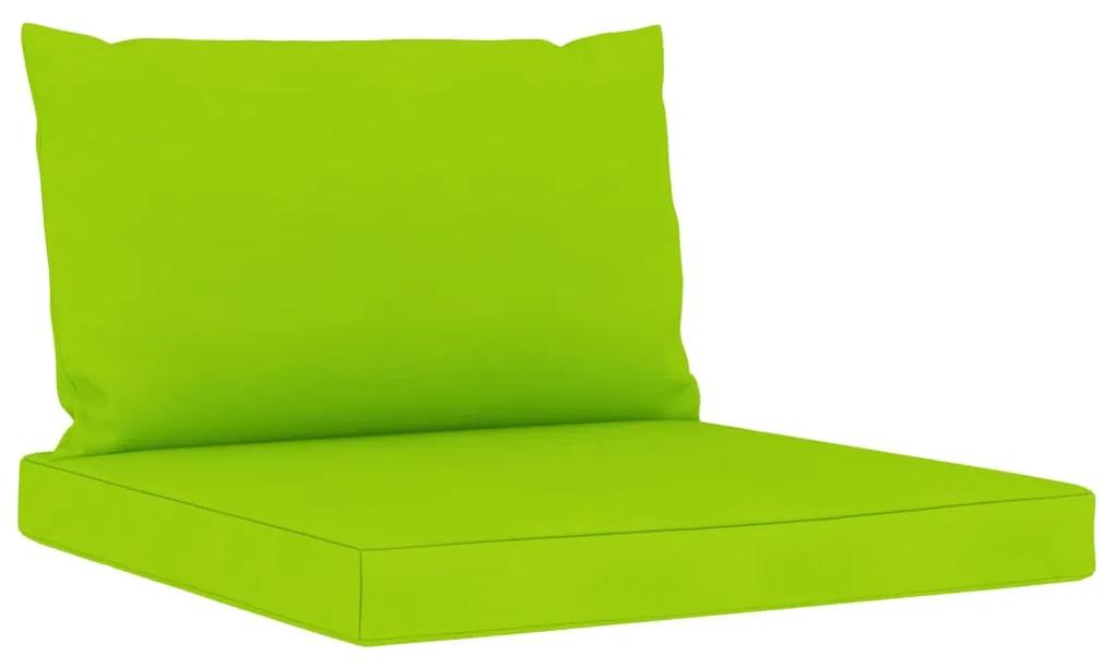 Set mobilier de gradina, 8 piese, cu perne verde aprins verde aprins, 2x colt + 4x mijloc + suport pentru picioare + masa, 1
