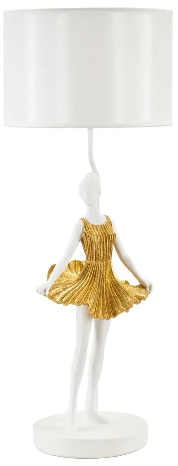 Veioză albă/aurie cu abajur textil (înălțime 90,5 cm) Dancer – Mauro Ferretti