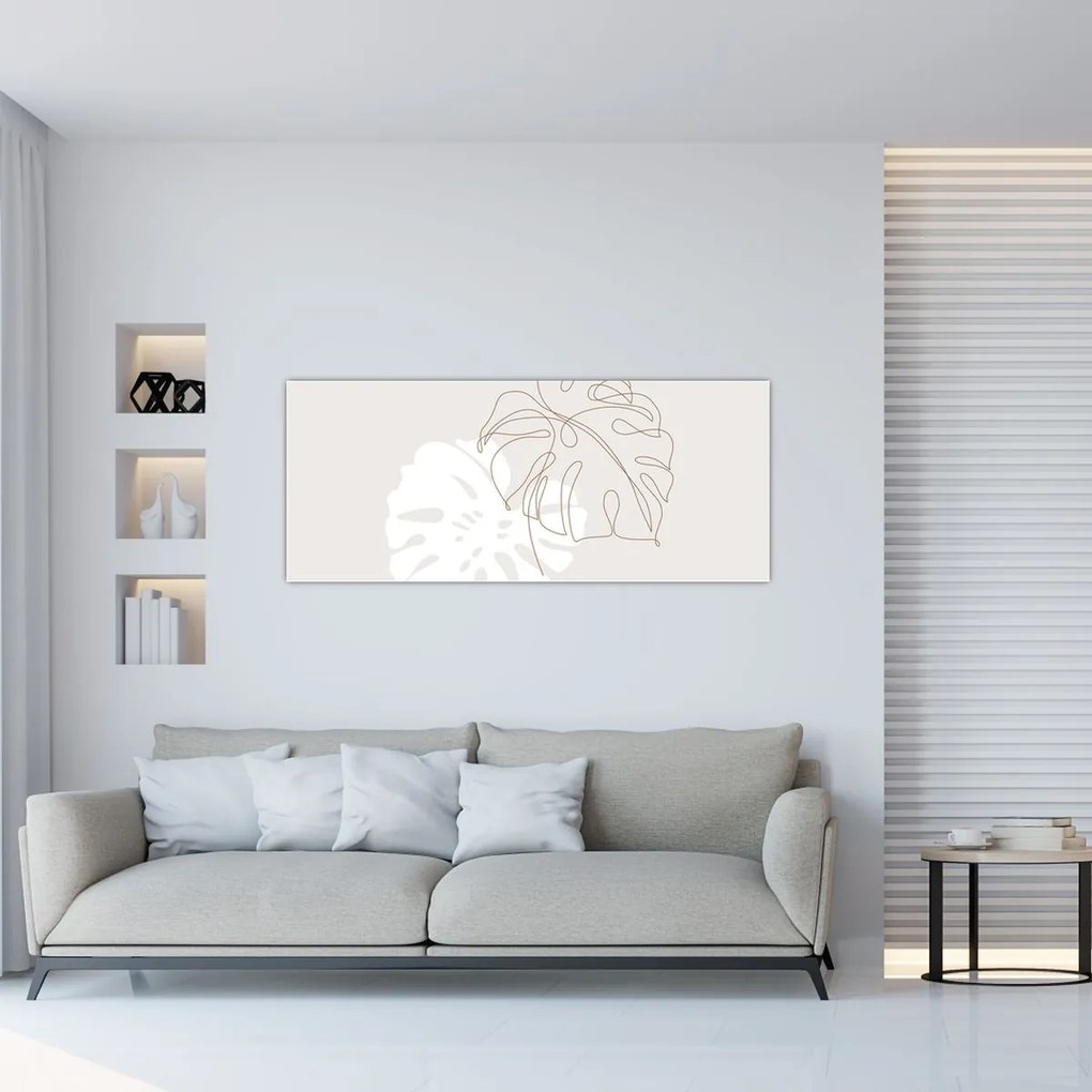 Tablou - Linia de artă monstera N⁰2 (120x50 cm)