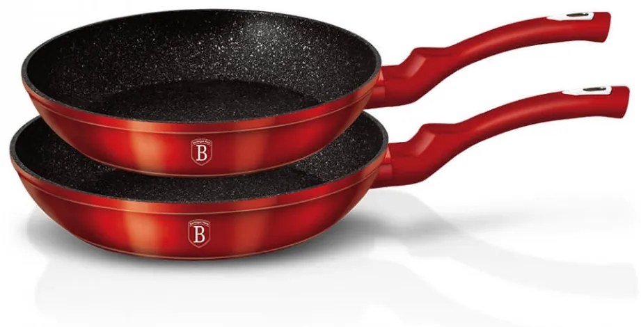 Set 2 tigai marmorate (3 straturi) Metalic Line Burgundy Berlinger Haus BH 1612N