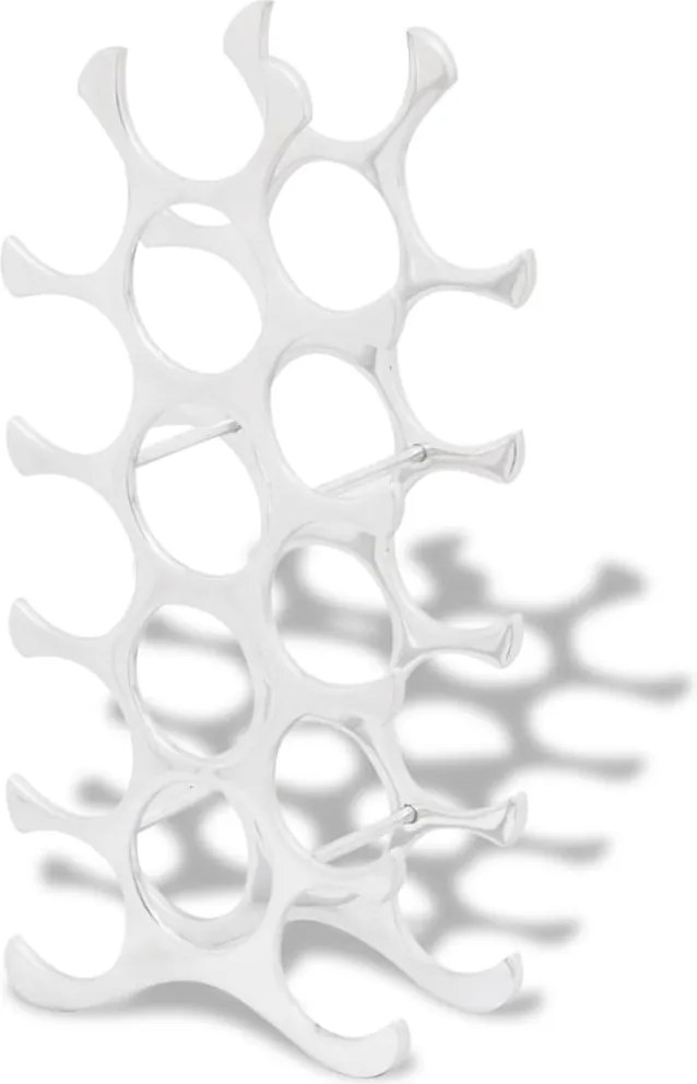 vidaXL Suport sticle de vin pentru 15 sticle, argintiu, aluminiu