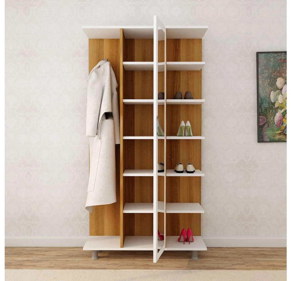 Mobilier hol Cercei (Stejar + Alb). 1088688